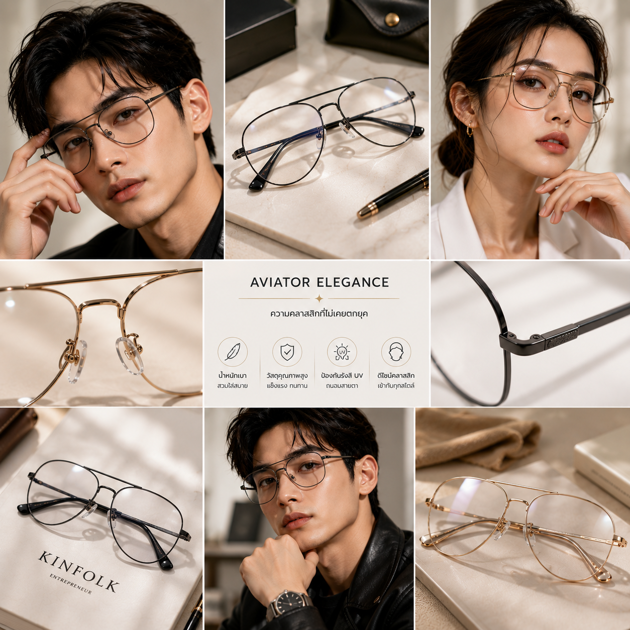 แว่นทรงหยดน้ำ Waen Waen